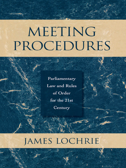 Title details for Meeting Procedures by James Lochrie - Available